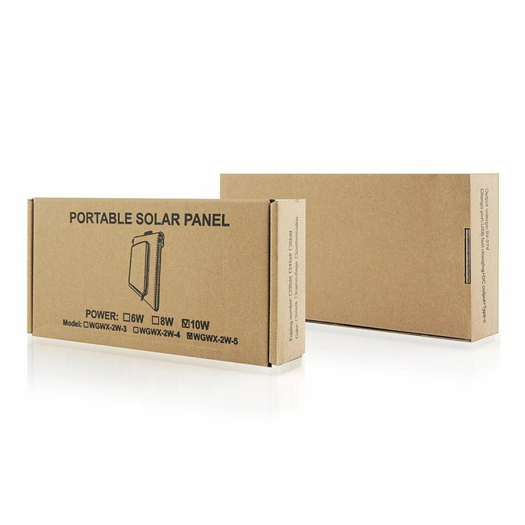 Solární panel, nabíječka, 10 W, 1 port USB, černo-oranžový, A02