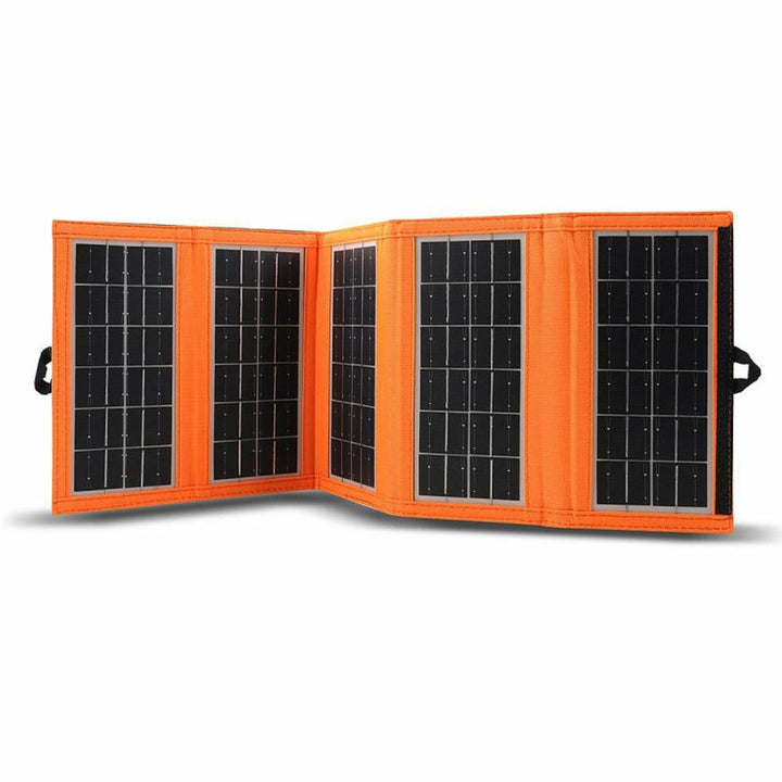 Solární panel, nabíječka, 10 W, 1 port USB, černo-oranžový, A02