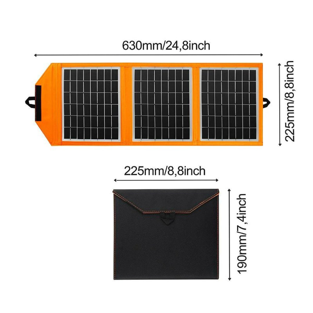 Solární panel, nabíječka, 15 W, 1 port USB, černo-oranžový, A04