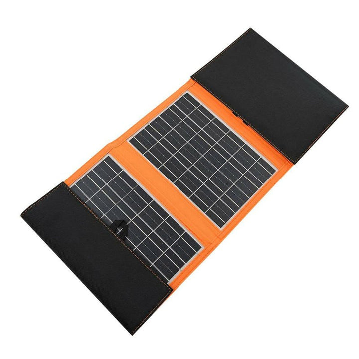 Solární panel, nabíječka, 20 W, 2 porty USB, černo-oranžový, A05