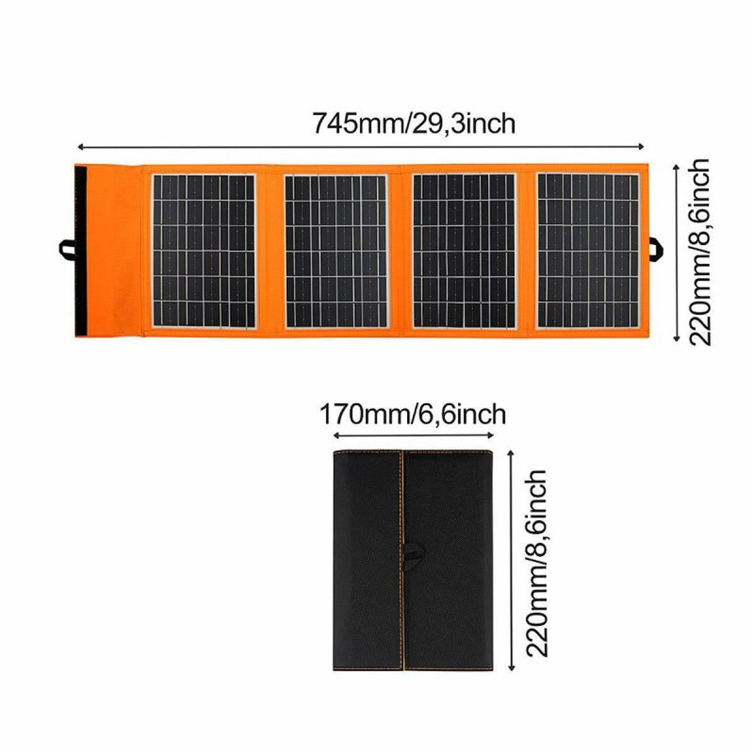 Solární panel, nabíječka, 20 W, 2 porty USB, černo-oranžový, A05