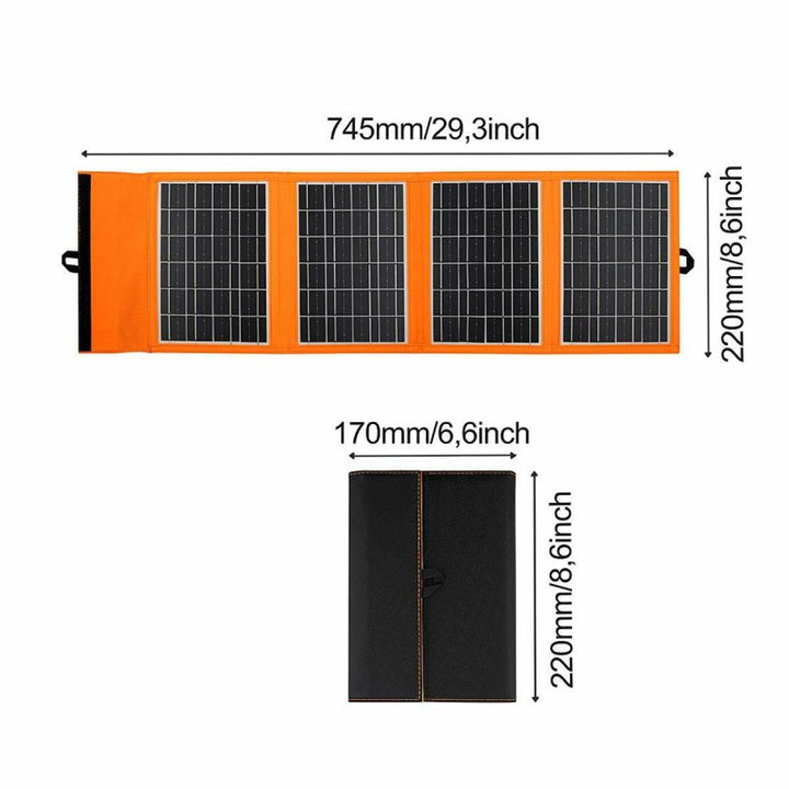 Solární panel, nabíječka, 20 W, 2 porty USB, černo-oranžový, A05