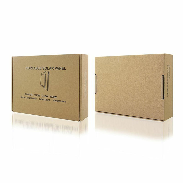 Solární panel, nabíječka, 20 W, 2 porty USB, černo-oranžový, A05