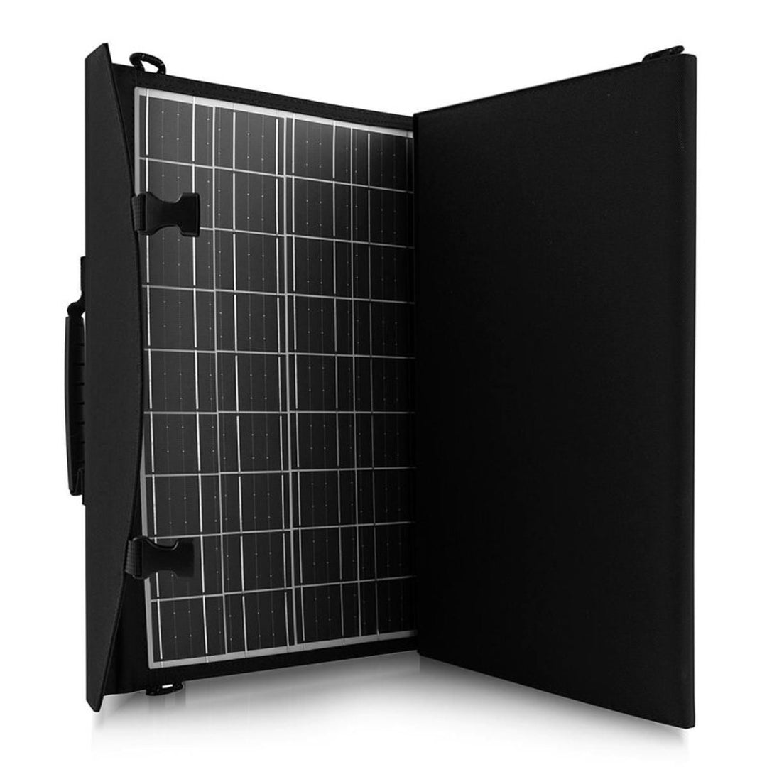 Solární panel, nabíječka, 60 W, 2 porty USB, černo-oranžový, A06