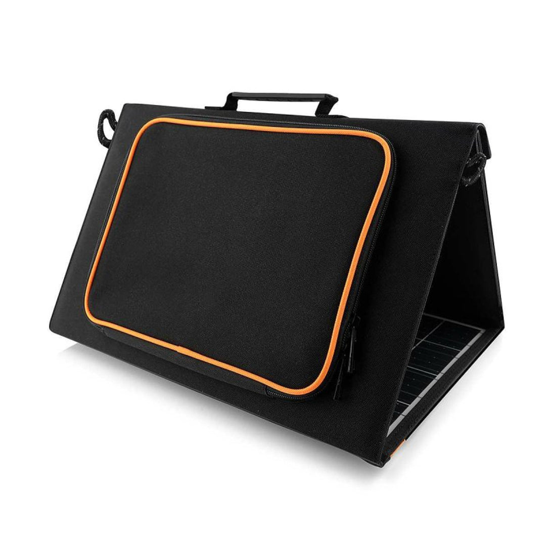 Solární panel, nabíječka, 60 W, 2 porty USB, černo-oranžový, A06