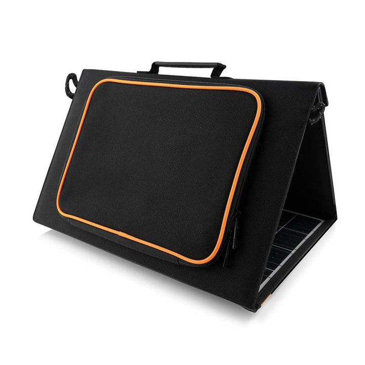 Solární panel, nabíječka, 60 W, 2 porty USB, černo-oranžový, A06