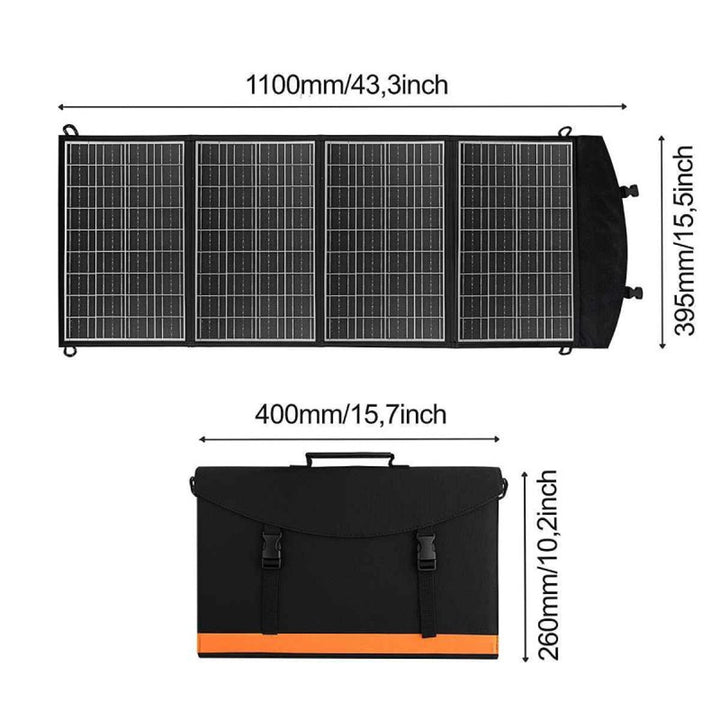 Solární panel, nabíječka, 60 W, 2 porty USB, černo-oranžový, A06