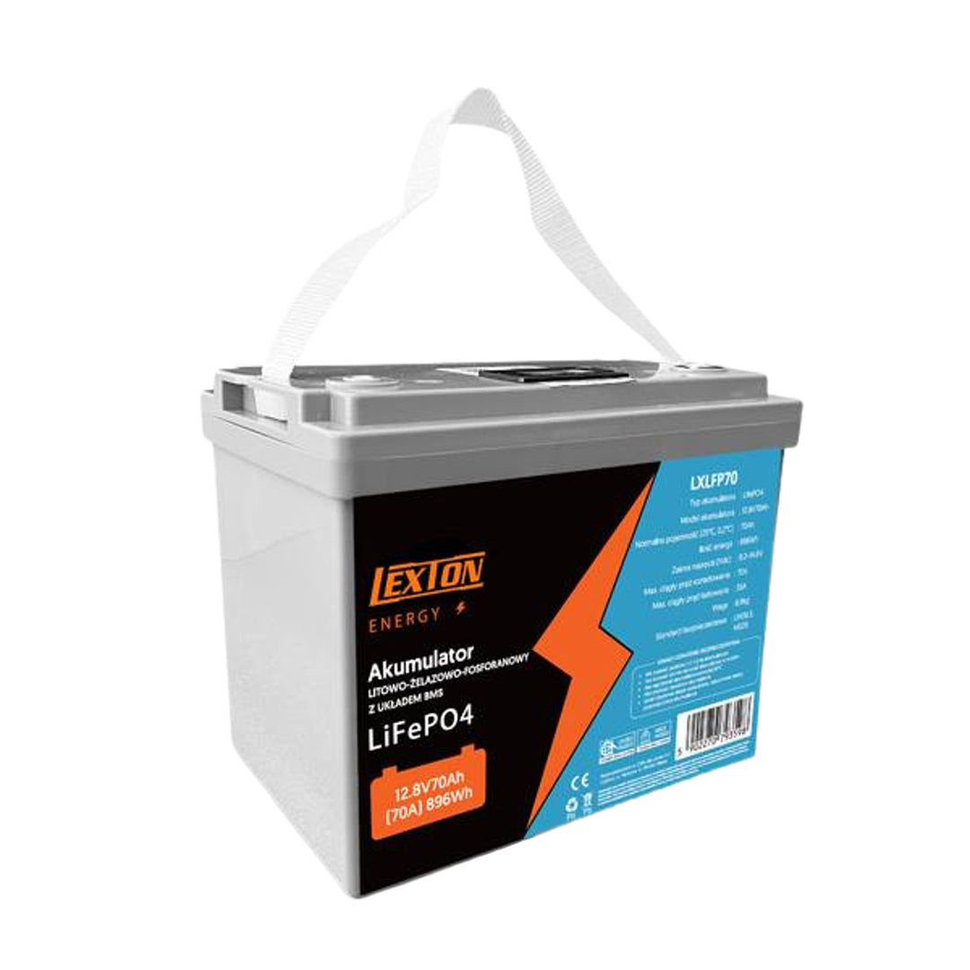 Baterie Lexton Lithium Iron Phosphate LiFePo4, s BMS, 12,8 V, 70 Ah, LXLFP70