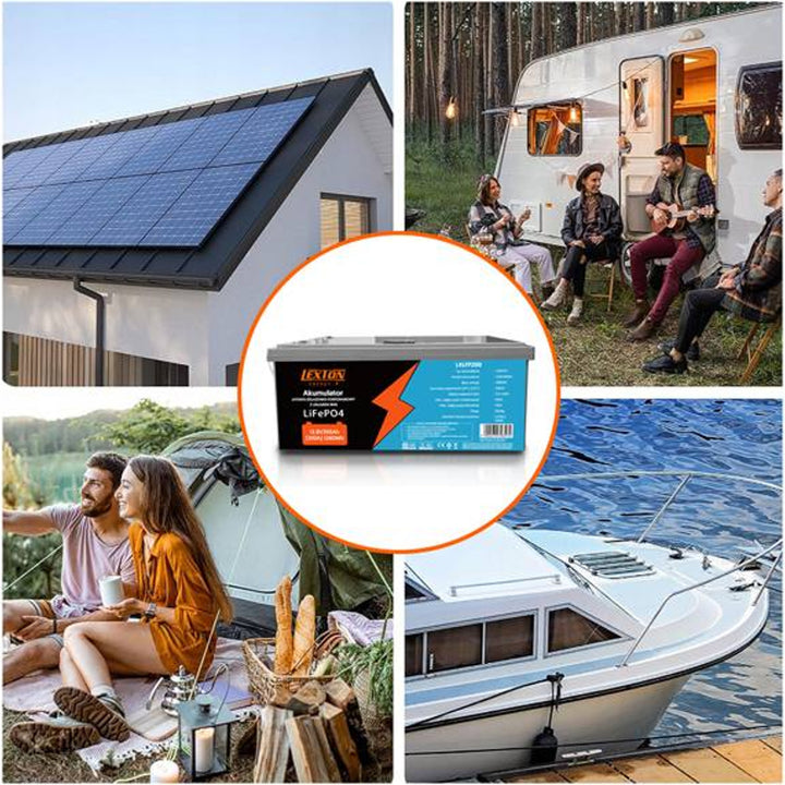 Lithium-železo-fosfátová baterie LiFePo4 Lexton, s BMS, 12,8 V, 200 Ah, LXLFP200