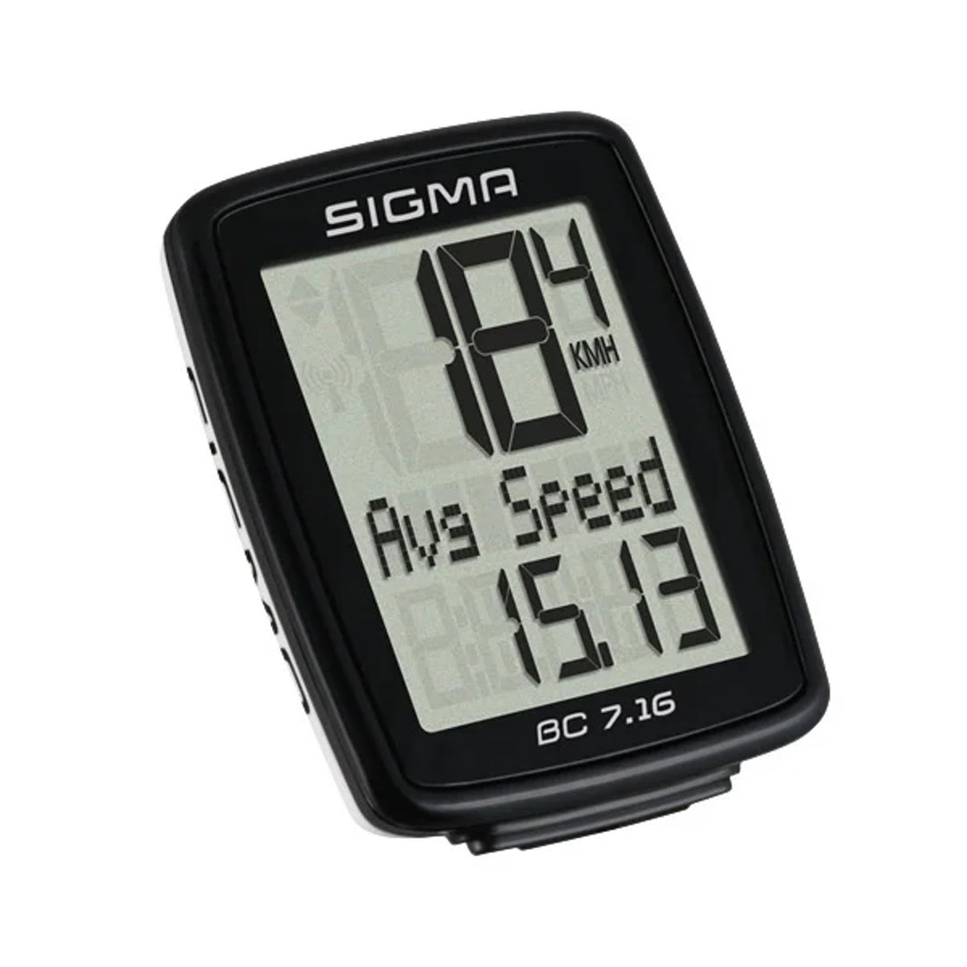 Počítadlo cyklů Sigma, kabelové, start/stop, třířádkový displej, BC 7.16