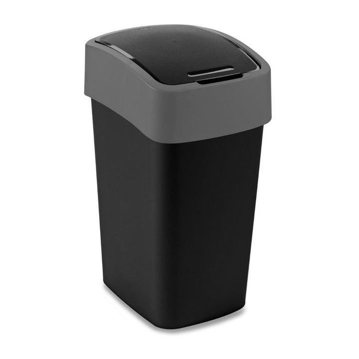 Odpadkový koš Curver, s víkem, výklopný, 25 l, černý/stříbrný, Flip Bin