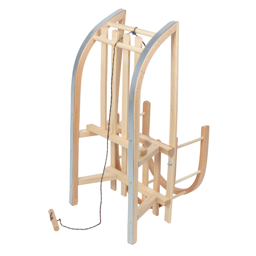 Dřevěné sáňky GreenBlue, opěradlo, sedák, šňůra, do 100 kg, GB159