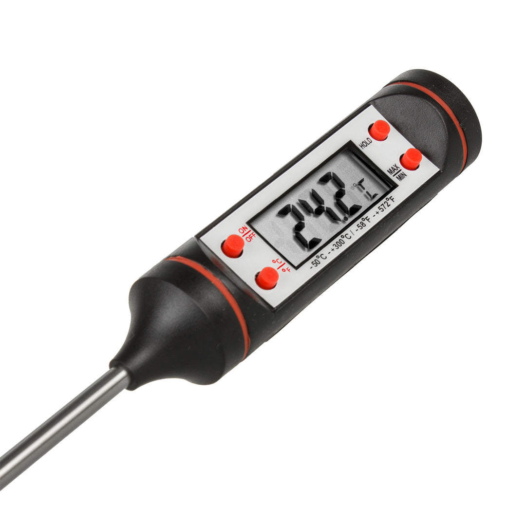 Potravinářský teploměr/sonda, zelenomodrý, délka sondy 15 cm, teplotní rozsah -50 °C až +300 °C, přesnost 0,1 °C, GB178, 3 ks.
