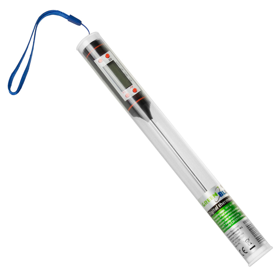 Potravinářský teploměr/sonda, zelenomodrý, délka sondy 15 cm, teplotní rozsah -50 °C až +300 °C, přesnost 0,1 °C, GB178, 3 ks.