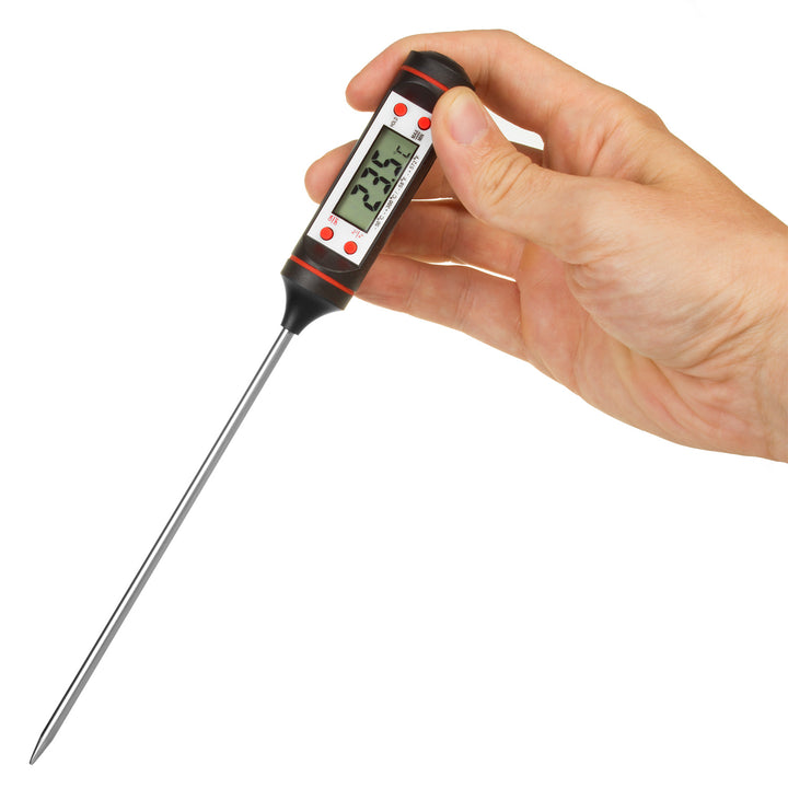 Potravinářský teploměr/sonda, zelenomodrý, délka sondy 15 cm, teplotní rozsah -50 °C až +300 °C, přesnost 0,1 °C, GB178, 3 ks.