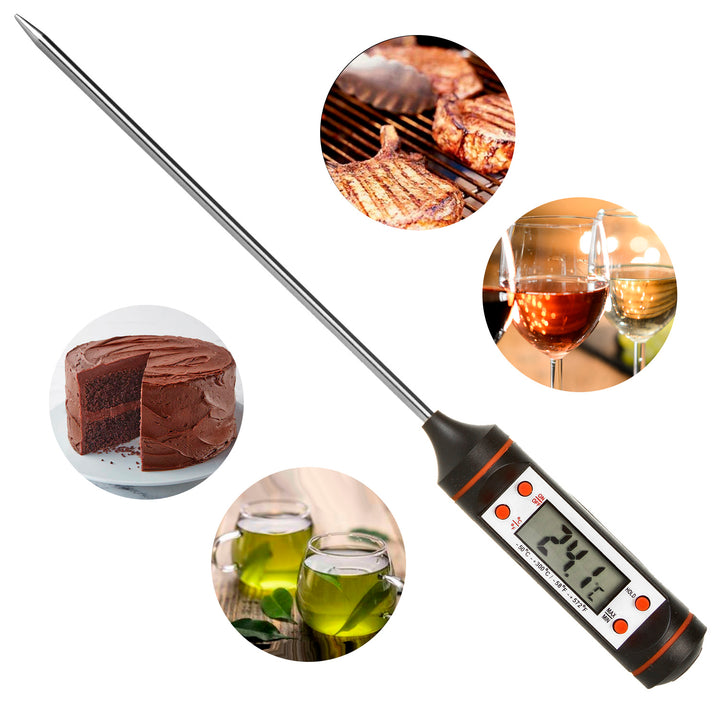 Potravinářský teploměr/sonda, zelenomodrý, délka sondy 15 cm, teplotní rozsah -50 °C až +300 °C, přesnost 0,1 °C, GB178, 3 ks.