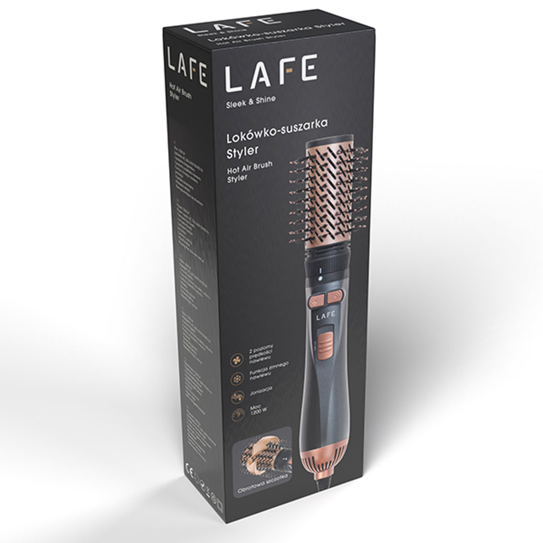 Rotační kulma/sušička LAFE, 2 rychlosti, 3 stupně teploty, ionizace, 1200 W, Sleek and Shine Style
