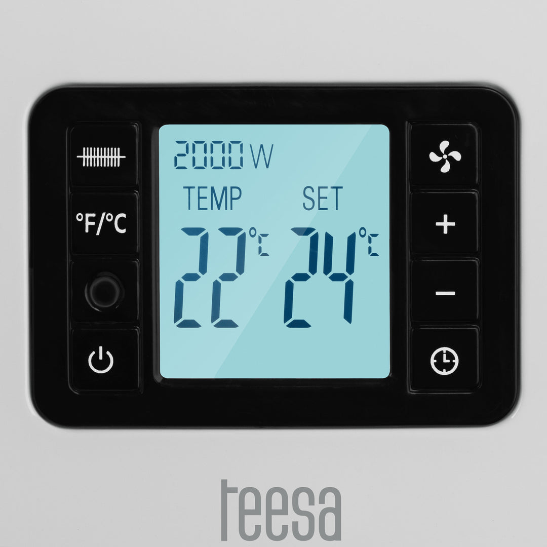 Konvektorové topení Teesa, funkce časovače, regulace teploty, režim Anti-frost, dálkové ovládání, TSA8054