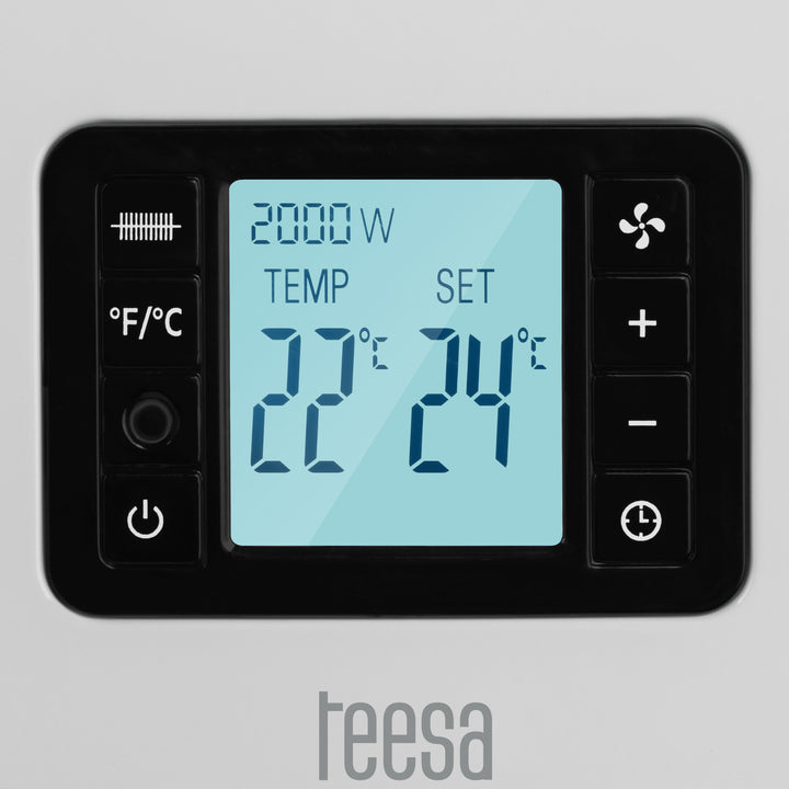 Konvektorové topení Teesa, funkce časovače, regulace teploty, režim Anti-frost, dálkové ovládání, TSA8054