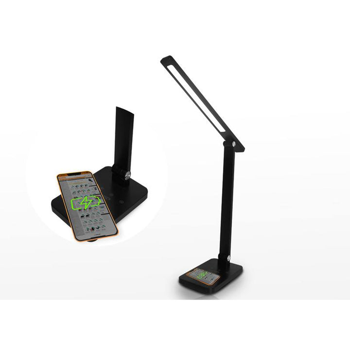 Kancelářská lampa LTC, LED 10 W, tři teploty světla, indukční nabíjení, dotykový panel, LXL0099C
