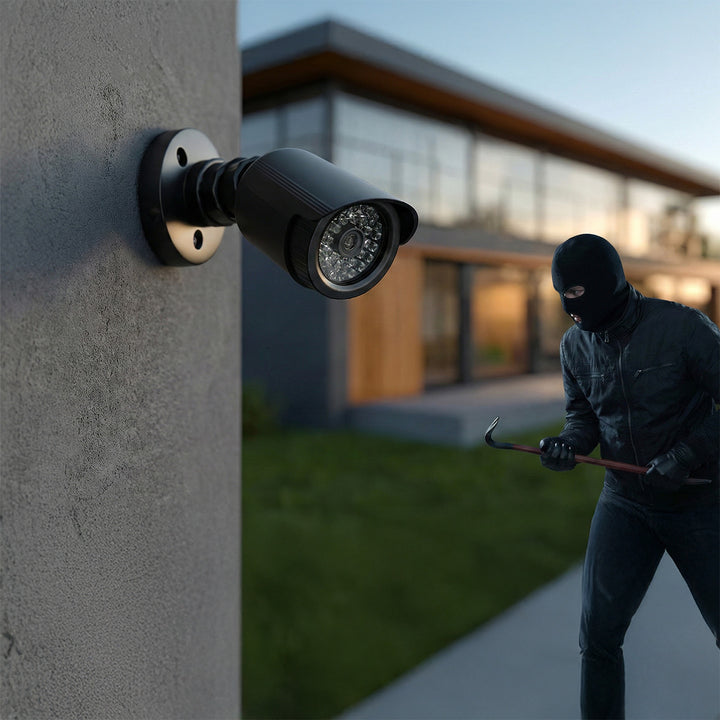 Atrapa kamery tubowej, diody IR LED, czarna, zasilanie 2xAA (brak w zestawie), ABS, IR1800 B