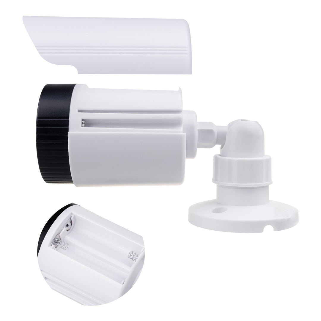 Sada dvou atrap tubusových kamer, IR LED diody, bílé, napájení 2xAA (není součástí balení), ABS, IR1800 WT