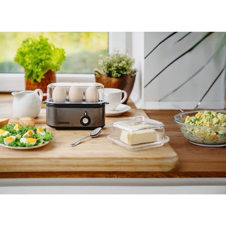 Vařič vajec Mesko na 3 vejce, příkon 210 W, volitelný stupeň vaření, kontrolka, MS 4485