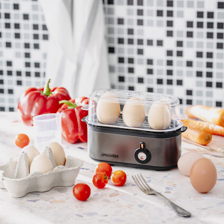 Vařič vajec Mesko na 3 vejce, příkon 210 W, volitelný stupeň vaření, kontrolka, MS 4485