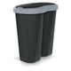 Koš na odpadky Compacta R Duo, šedý/černý, objem 40 l, jedna přihrádka, dvě víka, NDRF40-429U_S411