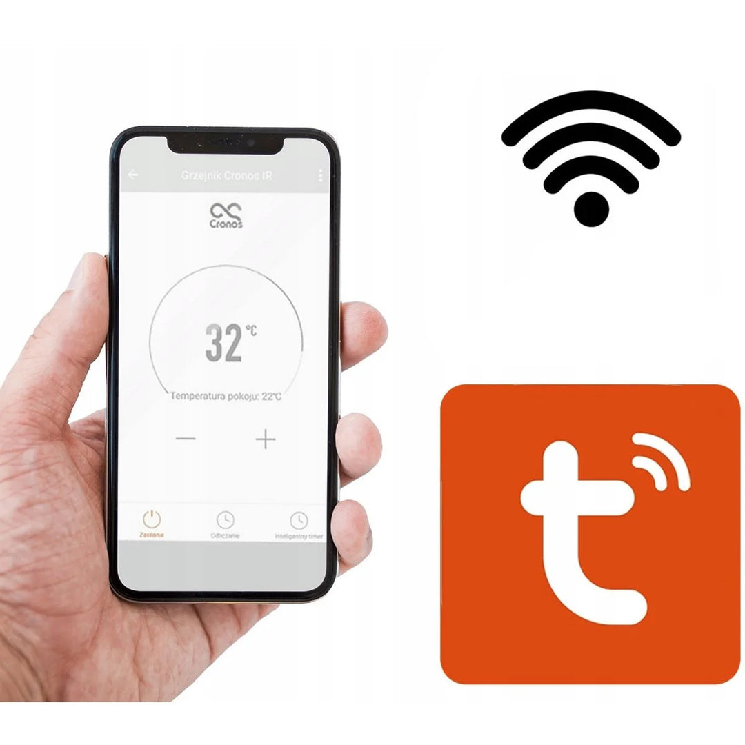 Infrazářič Cronos, 450 W, s termostatem a dálkovým ovládáním, nastavitelný od 10 °C do 50 °C, nízké energetické ztráty, Titanium CR-500