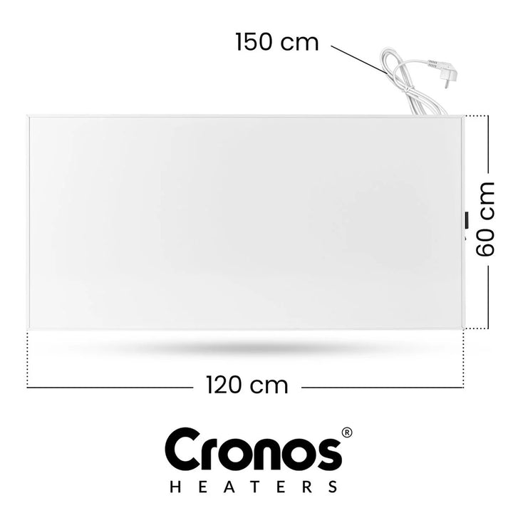 Infrazářič Cronos, 770 W, ovládaný chytrým telefonem, vestavěný termostat, 98% konverzní poměr, krytí IP44, Synthelith PRO CRP-770TWP