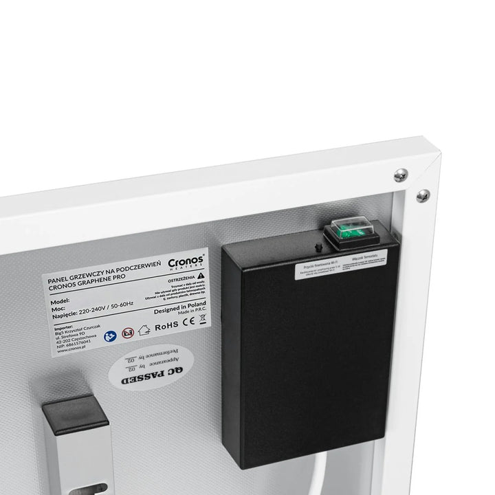 Infrazářič Cronos, 700W, dálkové ovládání, matný povrch, ultratenký, úsporný ohřev, Graphene PRO CGP-700TWP