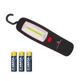 Dílenská lampa COB LED Maclean, magnet, háček, 3xAA, MCE03 + 3x baterie Varta Industrial LR6/AA R-06