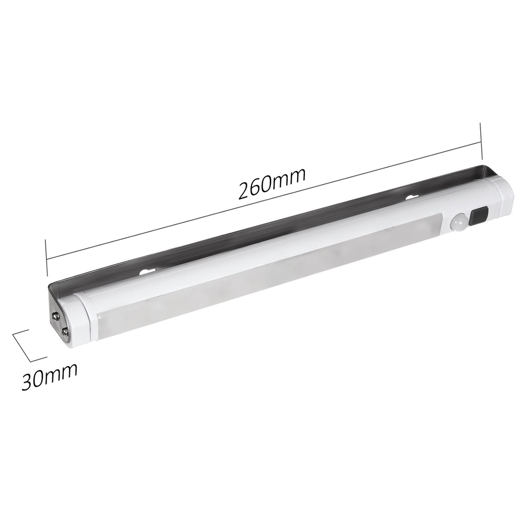 Kuchyňské svítidlo Maclean LED, pod skříňku 9 SMD, napájení bateriemi, PIR senzor zapnutí/vypnutí, MCE166 + 3x baterie Varta Industrial LR6/AA R-06