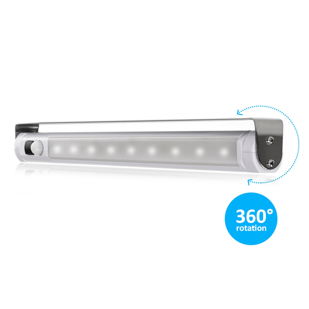 Kuchyňské svítidlo Maclean LED, pod skříňku 9 SMD, napájení bateriemi, PIR senzor zapnutí/vypnutí, MCE166 + 3x baterie Varta Industrial LR6/AA R-06