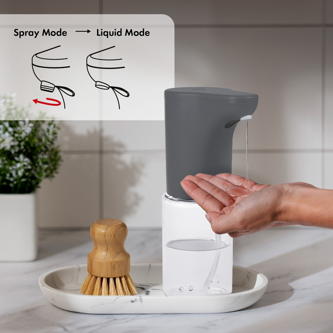 Automatický dávkovač Promedix, zásobník na tekutá mýdla, dezinfekční prostředky, 300 ml, šedý, PR-540 GR + 4 baterie Varta Industrial AA