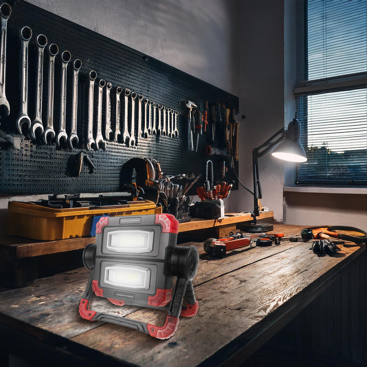 Pracovní lampa Maclean LED COB, 300 lm, 3 režimy svícení, barevná teplota 6500K, MCE439 + 4x baterie Varta Industrial AA