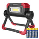Pracovní lampa Maclean LED COB, 300 lm, 3 režimy svícení, barevná teplota 6500K, MCE439 + 4x baterie Varta Industrial AA