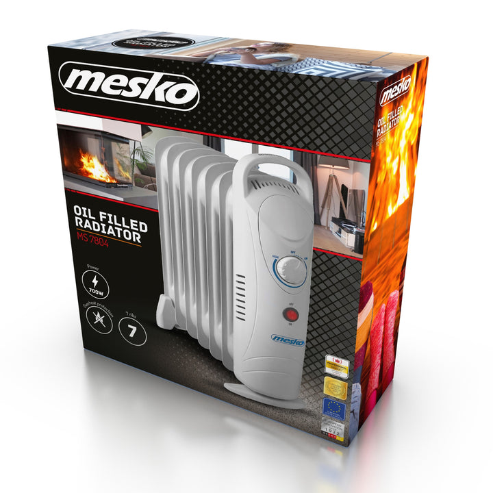 Ohřívač oleje Mesko, 7 žeber, 800W, regulace teploty, šedý, MS 7804