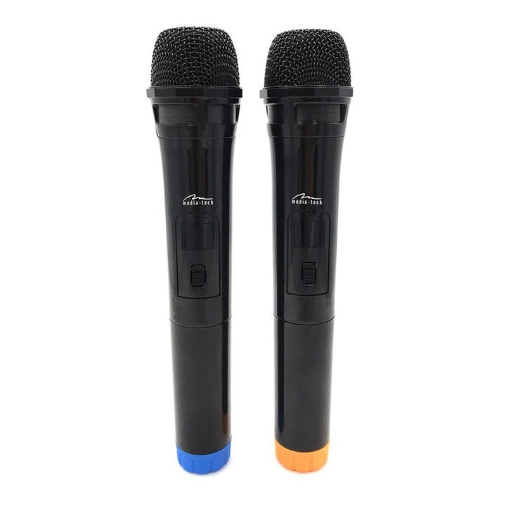 Dva bezdrátové mikrofony s přijímačem USB pro reproduktor s funkcí karaoke, Mediatech MT395