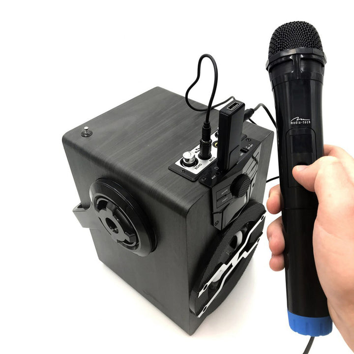 Dva bezdrátové mikrofony s přijímačem USB pro reproduktor s funkcí karaoke, Mediatech MT395