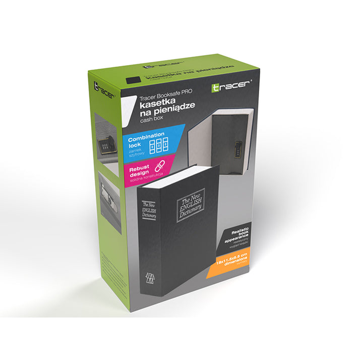 Pokladnička Tracer, imitace knihy, kombinační zámek, BookSafe Pro