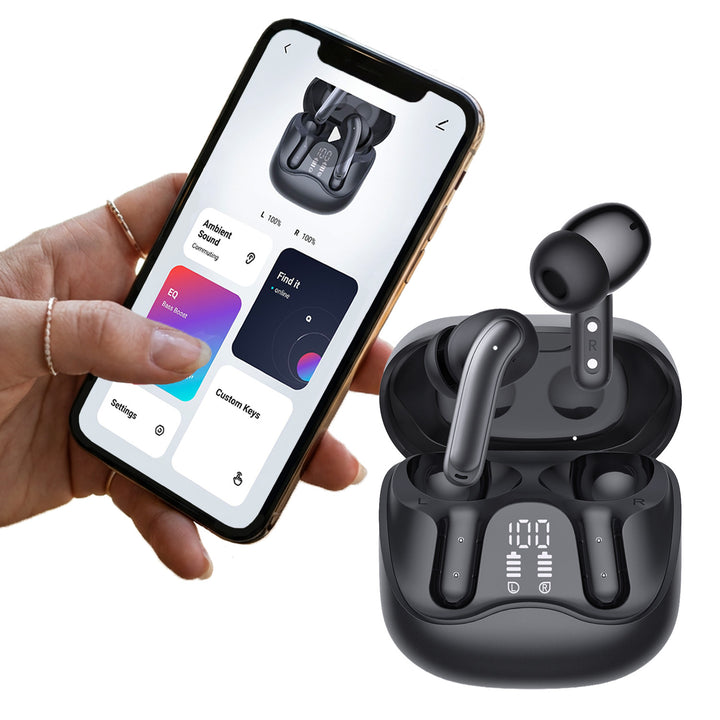 Bezdrátová sluchátka Audiocore, hybridní ANC, ENC, 6 mikrofonů, nabíjecí pouzdro, Tuya, AC591 PRO