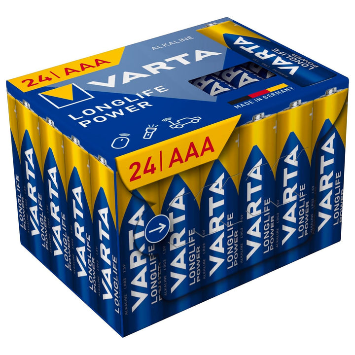 VARTA Longlife Power, 24 alkalických baterií AAA, LR03, 1,5 V