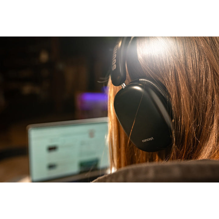 Bezdrátová sluchátka do uší Concept SoundJoy, výdrž až 70 hodin přehrávání, Bluetooth 5.4, rychlé nabíjení, aktivní potlačení hluku až 33 dB, černá, HS4060