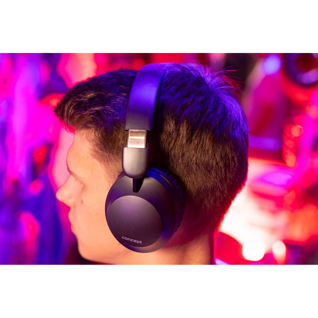 Bezdrátová sluchátka do uší Concept SoundJoy, výdrž až 45 hodin přehrávání, Bluetooth 6.0, rychlé nabíjení, aktivní potlačení hluku až 18 dB, černá, HS4080