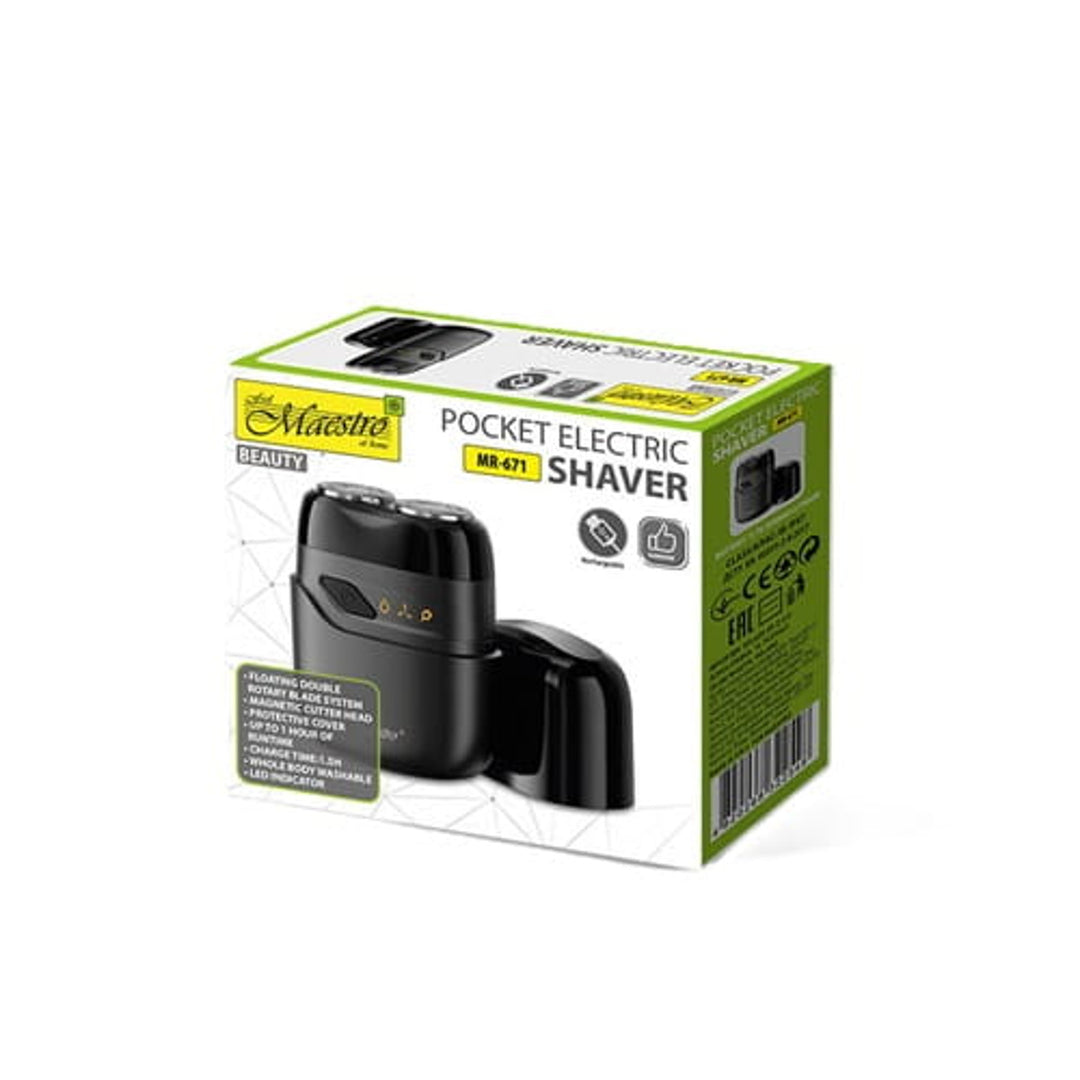 Elektrický holicí strojek Maestro, 2 hlavy, nabíjení USB C, doba chodu až 60 minut, snadné čištění, MR-671
