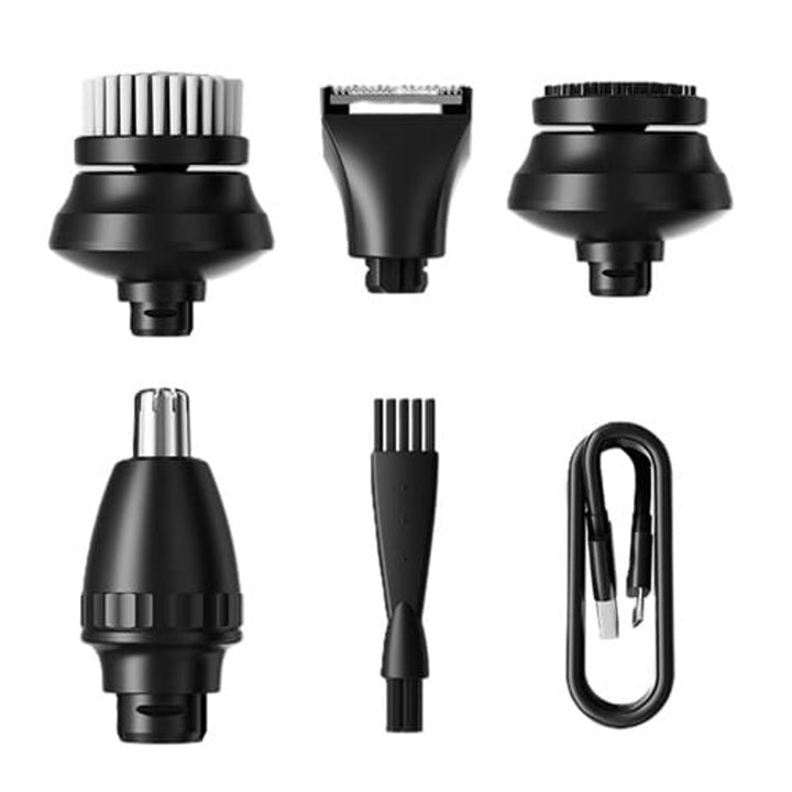 Holicí sada Maestro 5 v 1, holicí strojek, zastřihovač nosu, kartáček na čištění obličeje, masážní hrot, zastřihovač chloupků, vodotěsné pouzdro, doba provozu až 60 min, MR-674