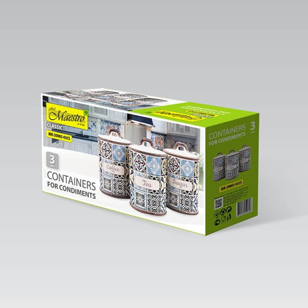 Dovolená v Portu Sada keramických nádob Maestro, 3 prvky, objem 800 ml, silikonové těsnění, MR-20005-03CS