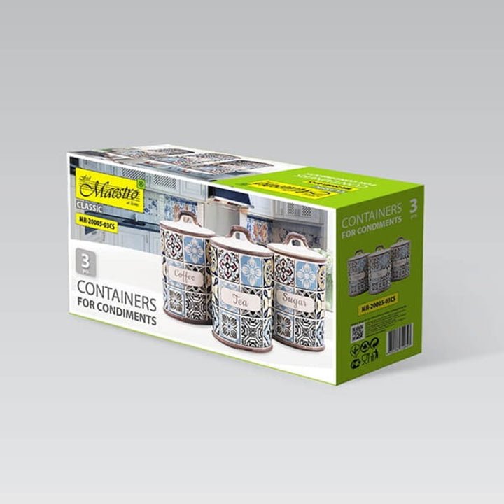 Dovolená v Portu Sada keramických nádob Maestro, 3 prvky, objem 800 ml, silikonové těsnění, MR-20005-03CS